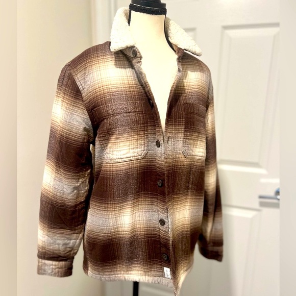 Hollister Other - Hollister Brown and Cream Plaid Shirt Jacket